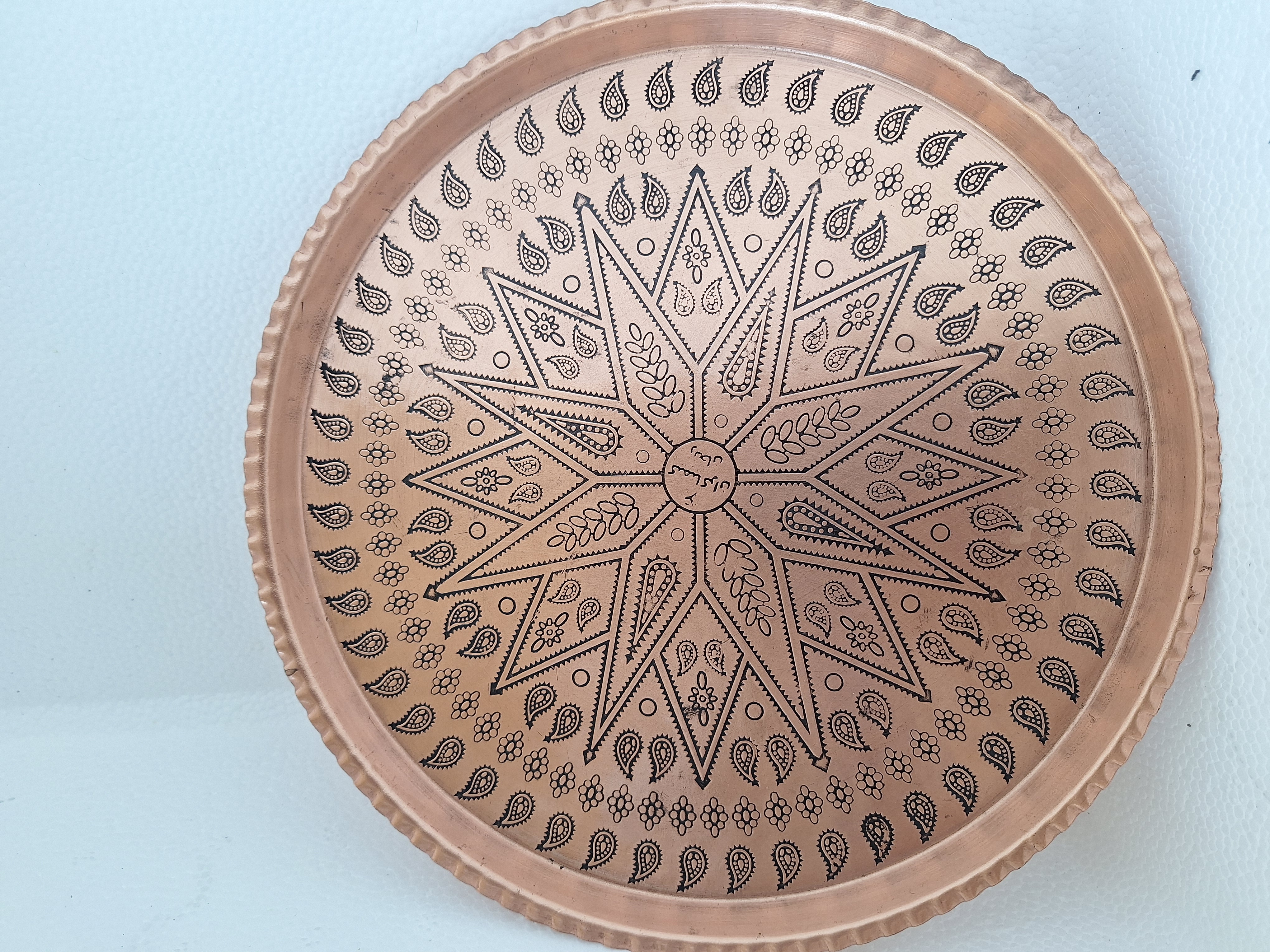 سینی مسی قرمز زنگ ساخت زنجان
