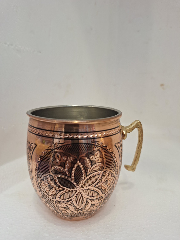 لیوان مسی الماس تراش ساخت زنجان دست ساز
