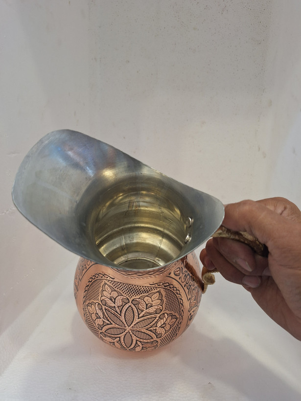 پارچ مسی الماس تراش ساخت زنجان دست ساز و نانو شده